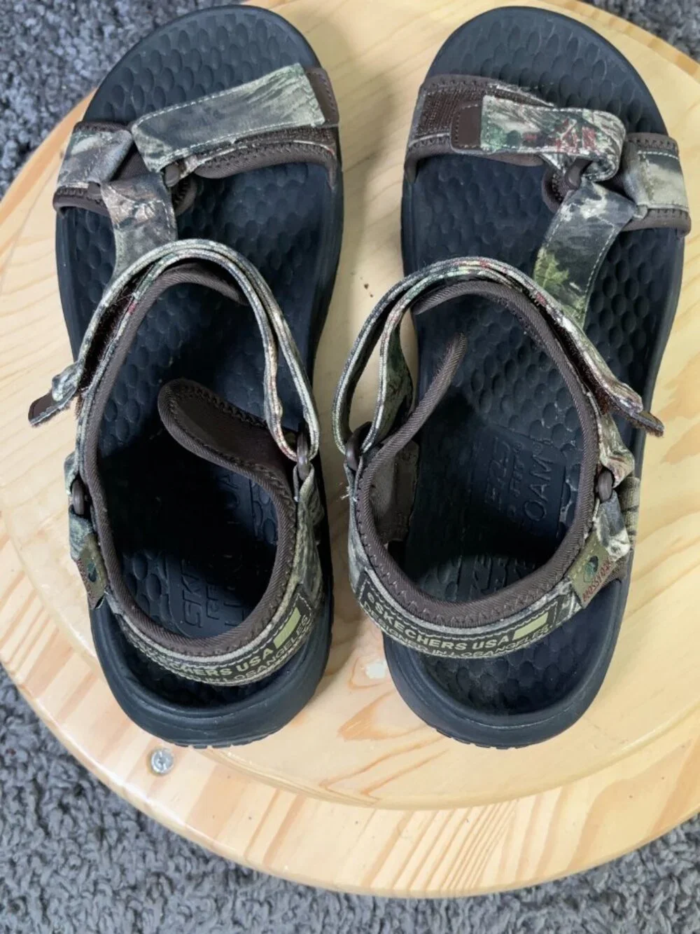 Skechers Lomell Rip Tide Sandals Mens Sz 10 Mossy Oak Waterproof Vibram Fishing